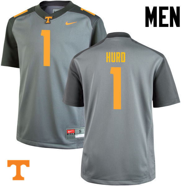 Men #1 Jalen Hurd Tennessee Volunteers College Football Jerseys-Gray